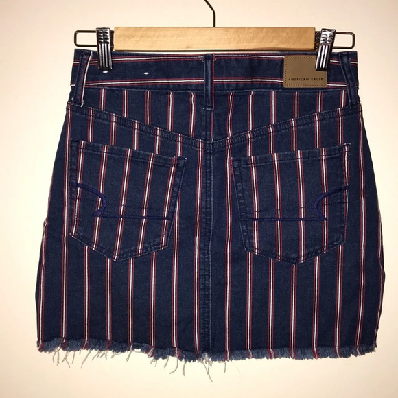 American Eagle Striped Jean Skirt - Picture 3 of 3